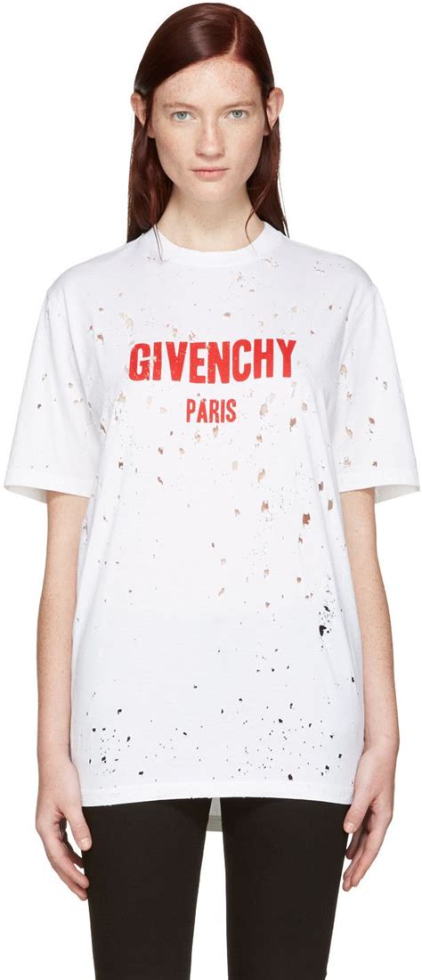 white givenchy t shirt dress|givenchy t shirt with holes.